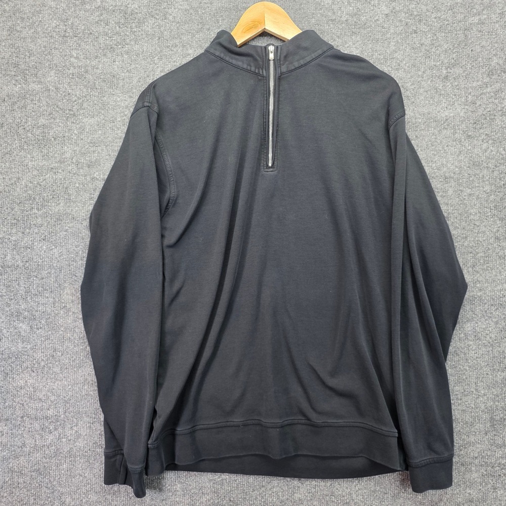 Peter Millar Mens Quarter Zip‎ Pullover Black Size L Cotton Golf Casual